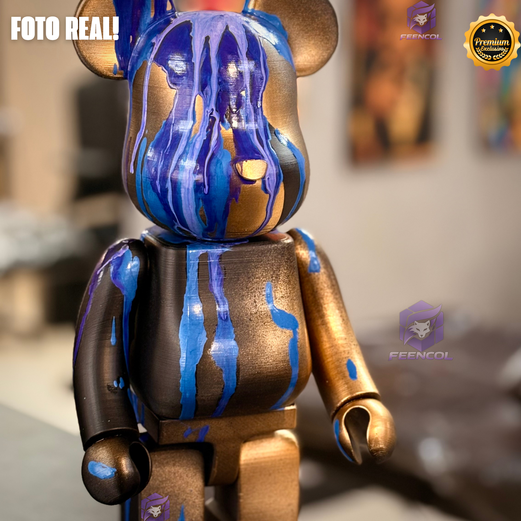The Metal Bear( Figure Streetart) GRANDE EXCLUSIVO Premium de Luxo pintado a mão, Pronta entrega, Peça única
