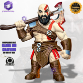 The God of War Kratos ( Figure decorativa Kratos ) GRANDE EXCLUSIVO Estilo Cartoon Pintado a mão Premium de Luxo a mão, Pronta entrega