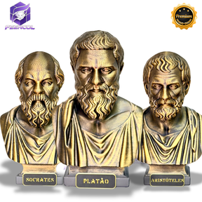 The Big Three – Kit 3 Bustos  Sócrates, Platão & Aristóteles Premium Decorativo  de Luxo pintado a mão, Pronta entrega ORIGINAL.