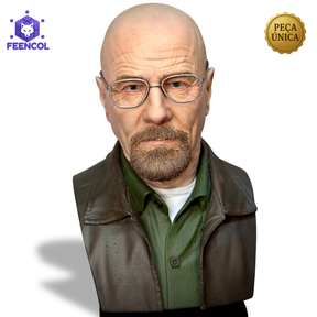 Action Figure Busto Walter White 1/4 (Breaking Bad)  de luxo Resina pintado a mão Híper Realista Pronta Entrega Peça única