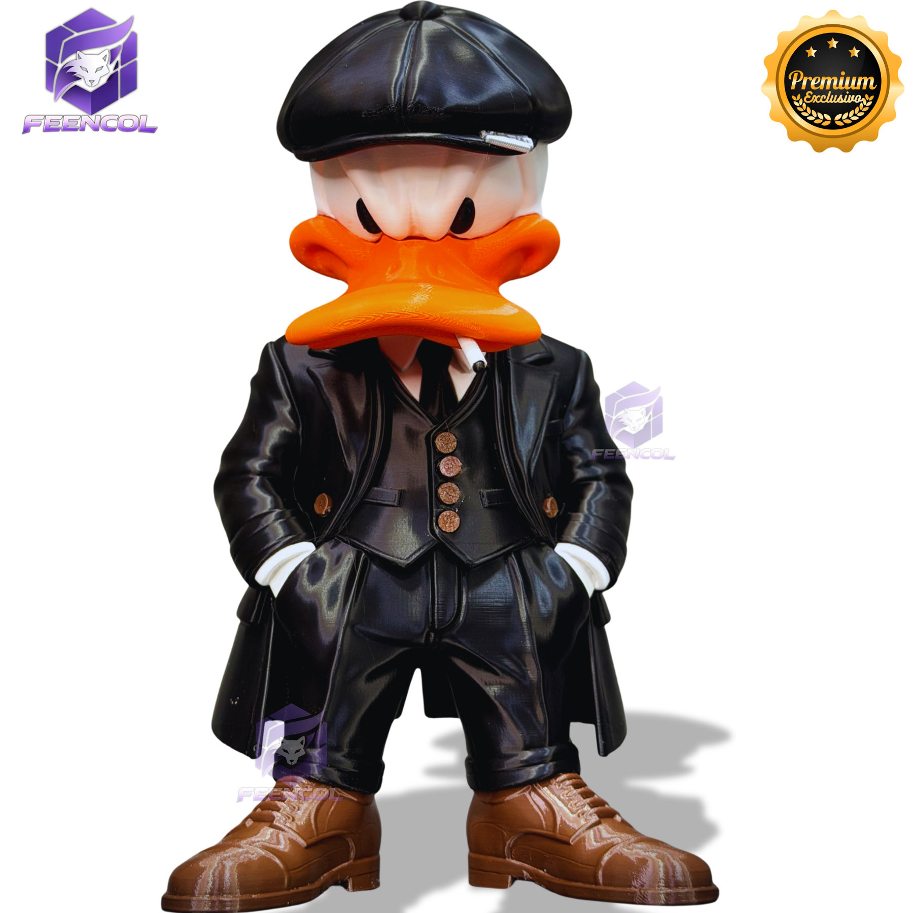 O Pato Donald Shelby– ( Figure decorativa Pato Donald Peaky Blinders) GRANDE EXCLUSIVO Premium de Luxo a mão, Pronta entrega