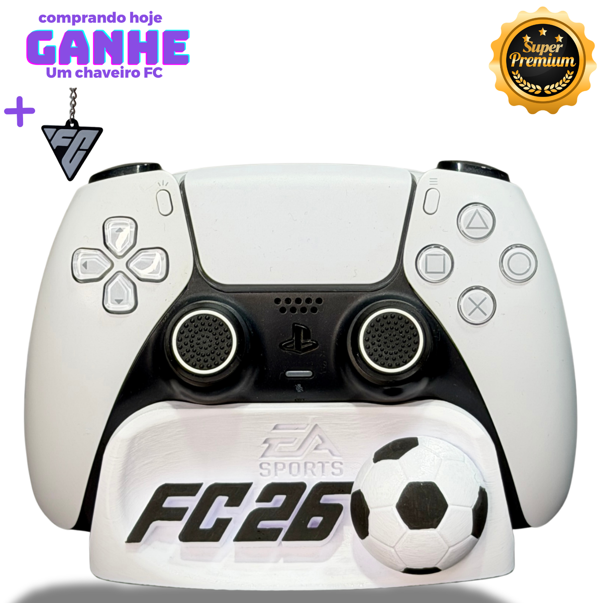 Suporte Premium Para Controle Dualsense Ps5 FC 25 (fifa 26)  de luxo pintado a mão Pronta Entrega+ Chaveiro de brinde