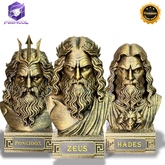 The Olympian gods – Kit 3 Bustos  Zeus, Poseidon & Hades Premium Decorativo  de Luxo pintado a mão, Pronta entrega