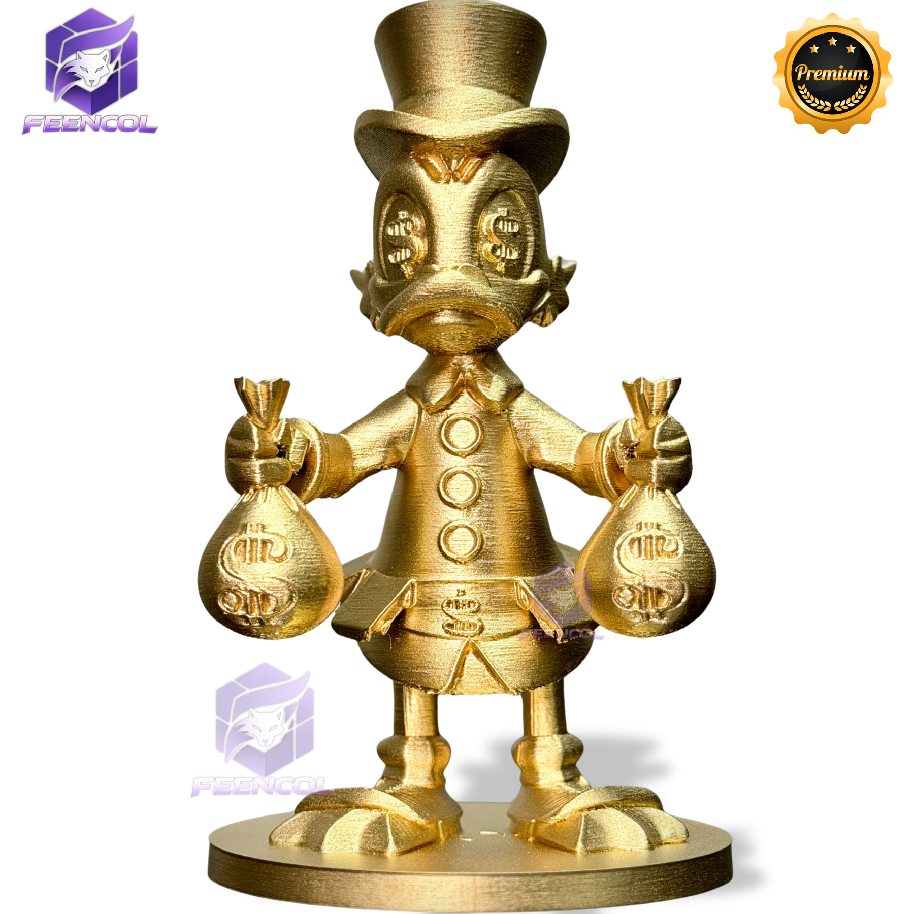 The McDuck Toten – ( Toten Tio Patinhas Dourado) Premium Decorativo  de Luxo pintado a mão, Pronta entrega ORIGINAL.