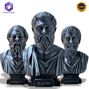 The Big Three – Kit 3 Bustos  Sócrates, Platão & Aristóteles Premium Decorativo  de Luxo pintado a mão, Pronta entrega