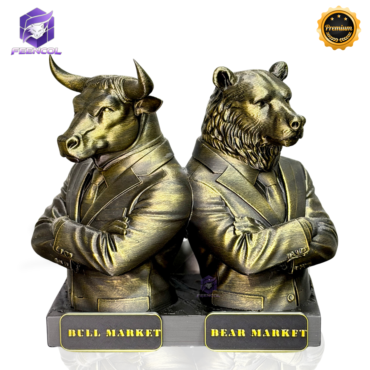 The Market Titans Bull & Bear– ( Figure Touro e Urso ) Premium Decorativo  de Luxo pintado a mão, Pronta entrega