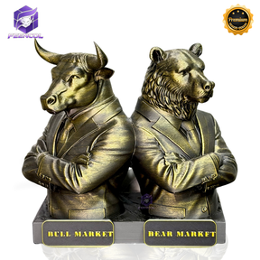 The Market Titans Bull & Bear– ( Figure Touro e Urso ) Premium Decorativo  de Luxo pintado a mão, Pronta entrega