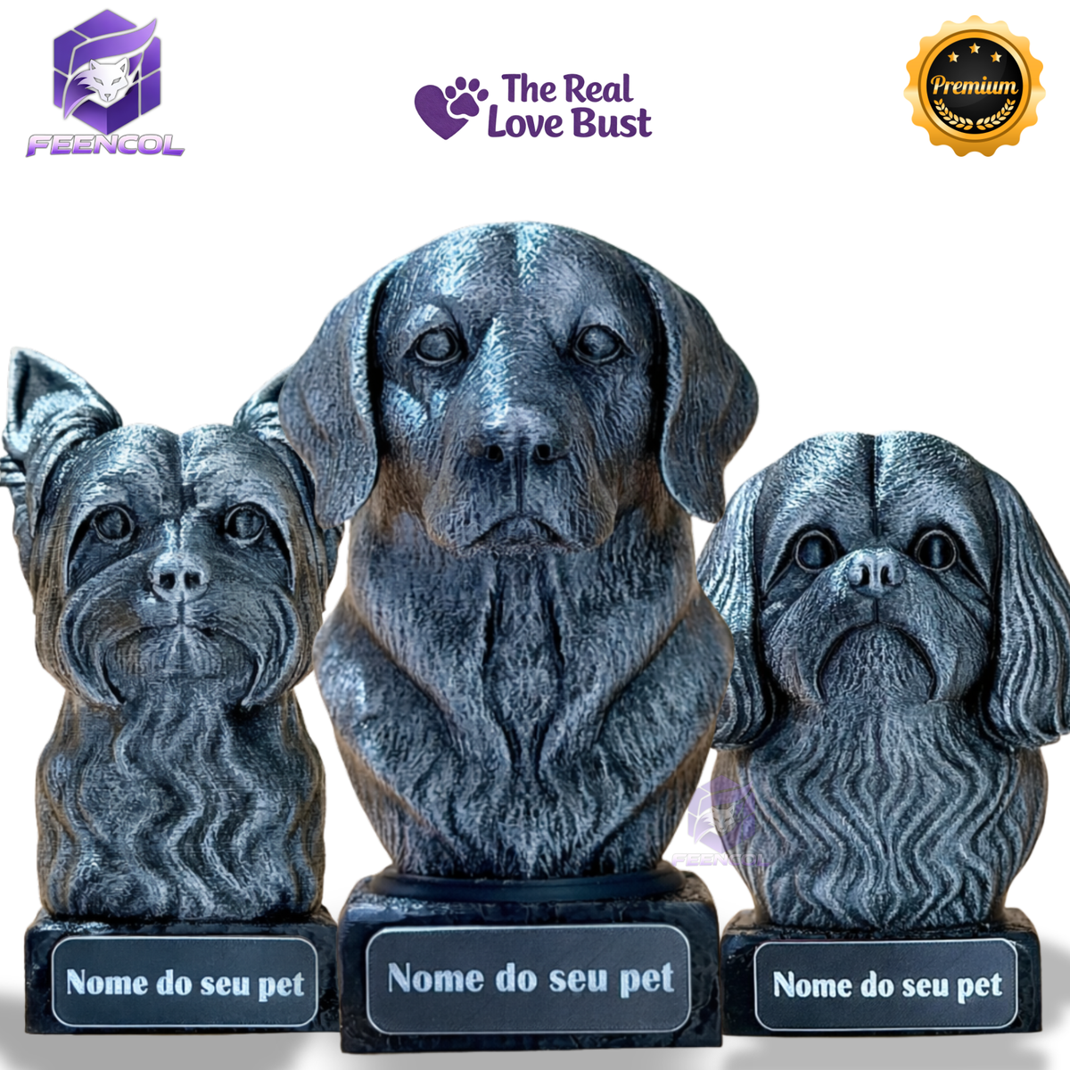 The Real love Bust🐶❤️ ( busto pet nome personalizado) Arte Premium Decorativa  de Luxo Pintada a Mão