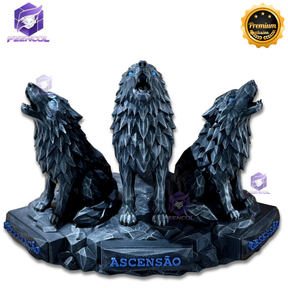 The Wolf Ascension ORIGINAL Premium Decorativos ( 3 Lobos Preparação, Obsessão, Ascensão) de Luxo pintados a mão, Pronta entrega