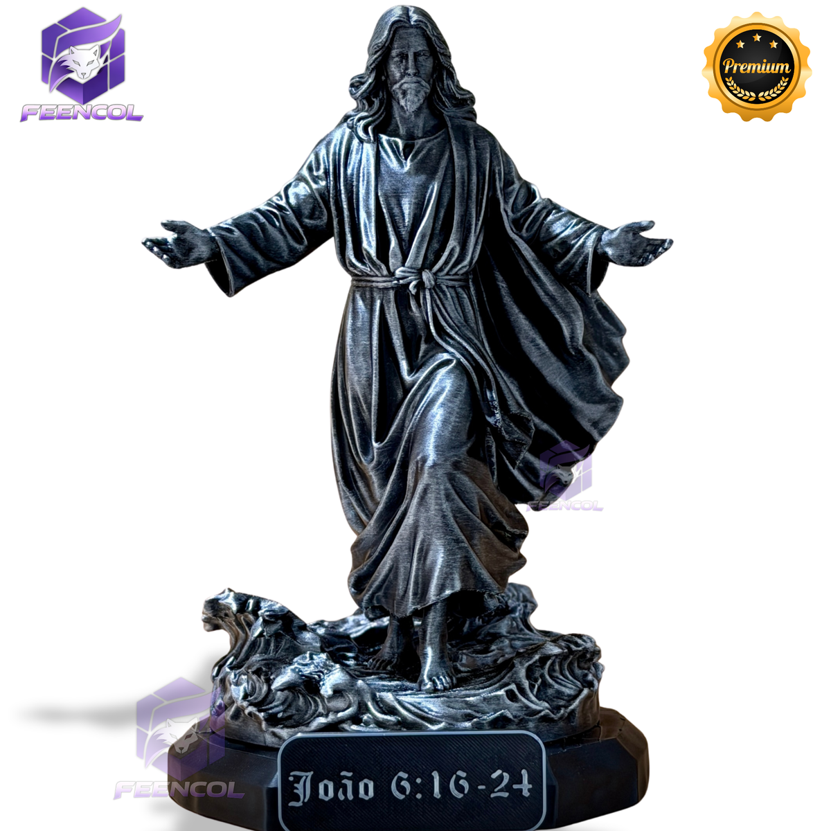 Jesus Walk on Water– ( Figure de luxo Jesus andando nas águas) Premium Decorativo  de Luxo pintado a mão, Pronta entrega ORIGINAL.