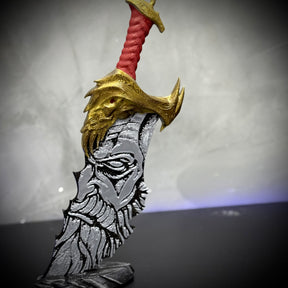 Espada Blade of Chaos God of War com rosto do Kratos Pronta Entrega Decoração de Luxo artesanal