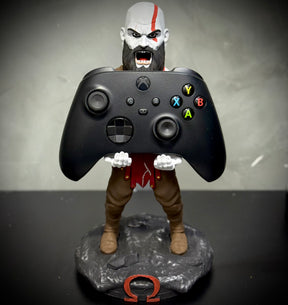 Suporte Premium Para Controle de Playstation e Xbox Kratos de luxo  pintado a mão Pronta Entrega com chaveiro de brinde