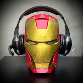 Suporte/Decoração Para Headset Fone Gamer -  Homem de Ferro (Iron Man)  de luxo  pintado a mão Pronta Entrega