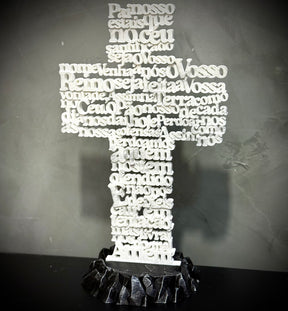 A cruz do pai nosso Figura Premium Decorativa de Luxo pintado a mão, Pronta entrega + Chaveiro Fé de Brinde!