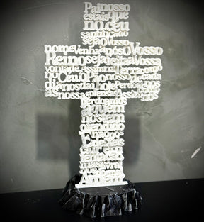 A cruz do pai nosso Figura Premium Decorativa de Luxo pintado a mão, Pronta entrega + Chaveiro Fé de Brinde!