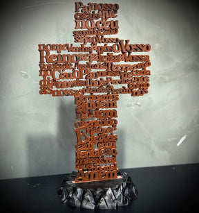 A cruz do pai nosso Figura Premium Decorativa de Luxo pintado a mão, Pronta entrega + Chaveiro Fé de Brinde!