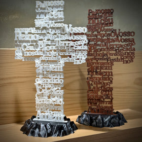 A cruz do pai nosso Figura Premium Decorativa de Luxo pintado a mão, Pronta entrega + Chaveiro Fé de Brinde!