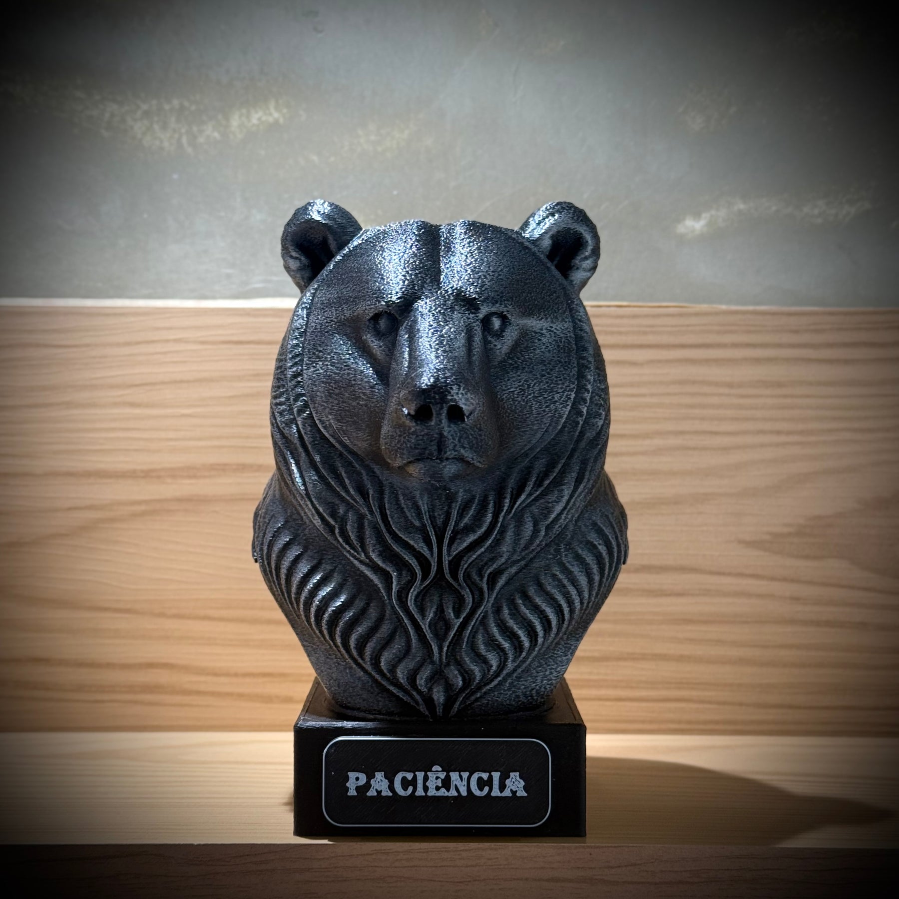 Kit 3 Bustos Premium Decorativos Coruja Sabedoria, Onça Atitude,Urso paciência , de Luxo pintados a mão, Pronta entrega
