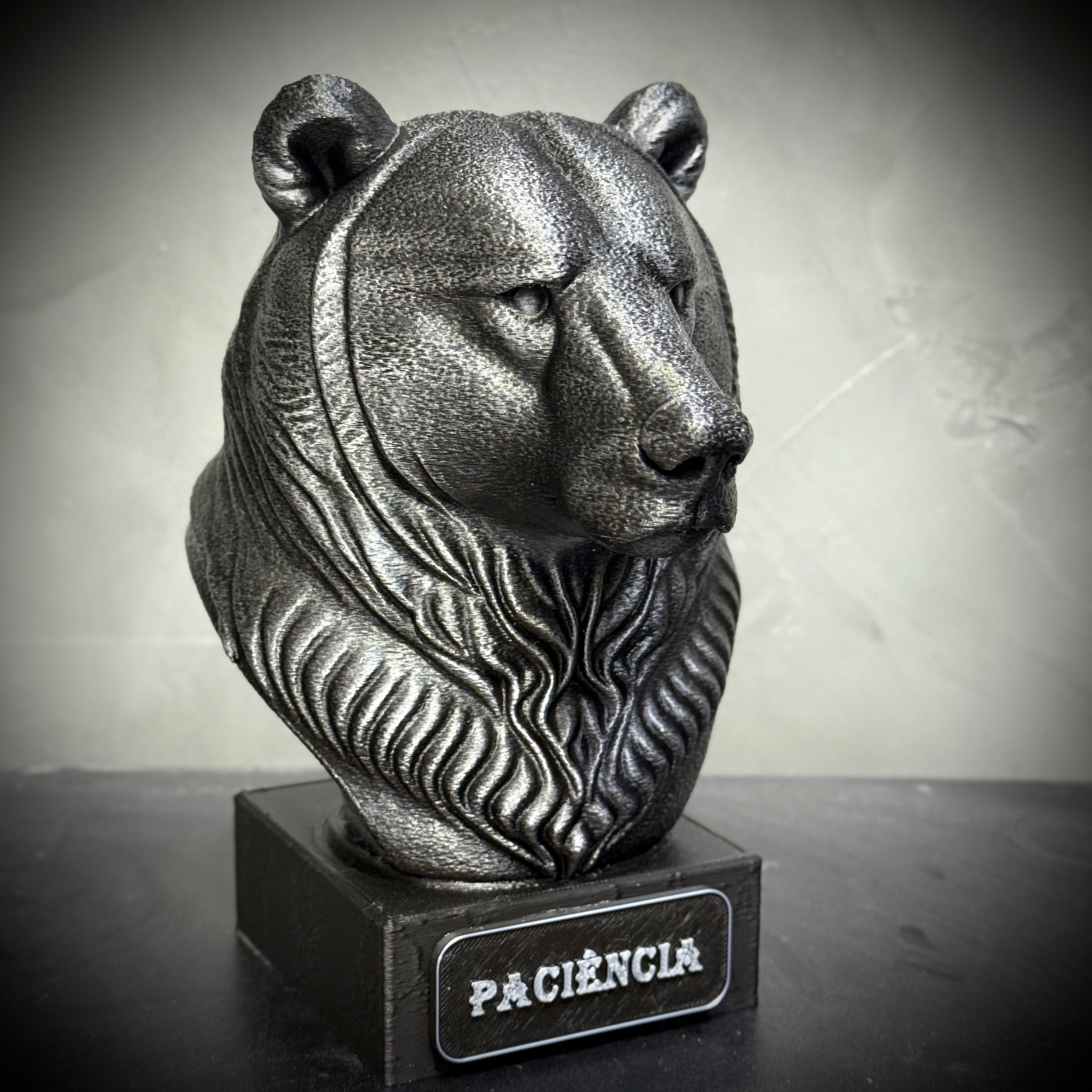 Kit 3 Bustos Premium Decorativos Coruja Sabedoria, Onça Atitude,Urso paciência , de Luxo pintados a mão, Pronta entrega
