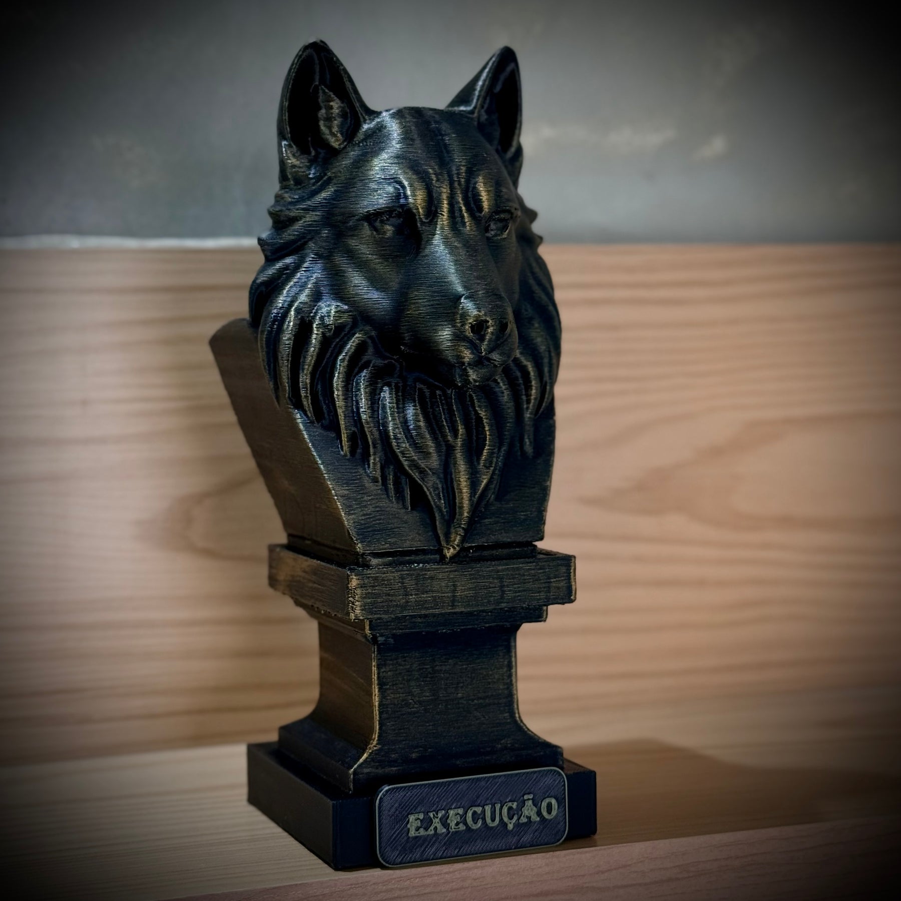 Kit 3 Totens Premium Decorativos Gold, Dourados Leão Disciplina, Lobo Execução, Aguia Foco, de Luxo pintados a mão, Pronta entrega