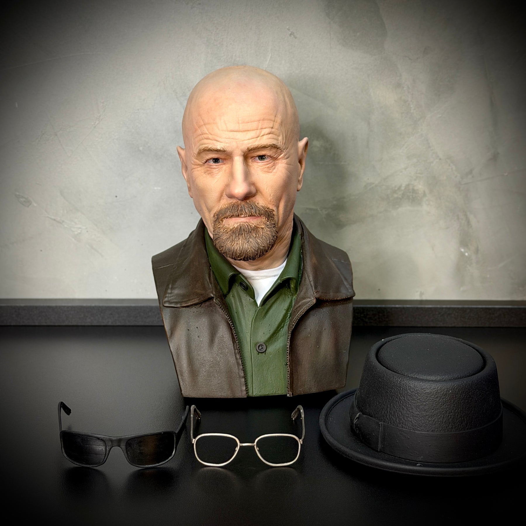 Action Figure Busto Walter White 1/4 (Breaking Bad)  de luxo Resina pintado a mão Híper Realista Pronta Entrega Peça única