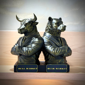 The Market Titans Bull & Bear– ( Figure Touro e Urso ) Premium Decorativo  de Luxo pintado a mão, Pronta entrega