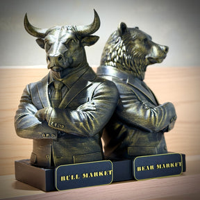 The Market Titans Bull & Bear– ( Figure Touro e Urso ) Premium Decorativo  de Luxo pintado a mão, Pronta entrega