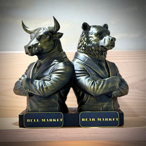 The Market Titans Bull & Bear– ( Figure Touro e Urso ) Premium Decorativo  de Luxo pintado a mão, Pronta entrega