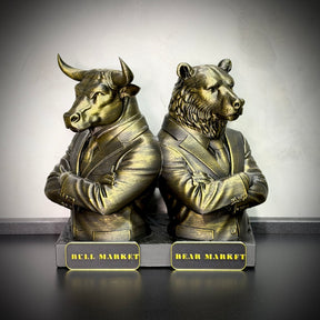 The Market Titans Bull & Bear– ( Figure Touro e Urso ) Premium Decorativo  de Luxo pintado a mão, Pronta entrega