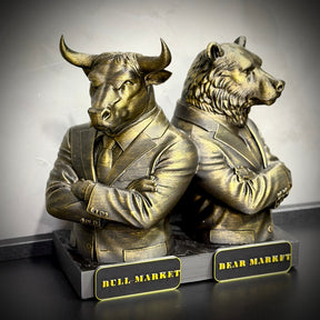 The Market Titans Bull & Bear– ( Figure Touro e Urso ) Premium Decorativo  de Luxo pintado a mão, Pronta entrega