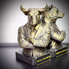 The Market Titans Bull & Bear– ( Figure Touro e Urso ) Premium Decorativo  de Luxo pintado a mão, Pronta entrega