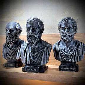 The Big Three – Kit 3 Bustos  Sócrates, Platão & Aristóteles Premium Decorativo  de Luxo pintado a mão, Pronta entrega