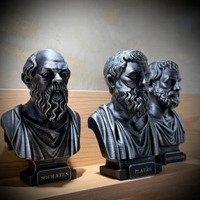 The Big Three – Kit 3 Bustos  Sócrates, Platão & Aristóteles Premium Decorativo  de Luxo pintado a mão, Pronta entrega