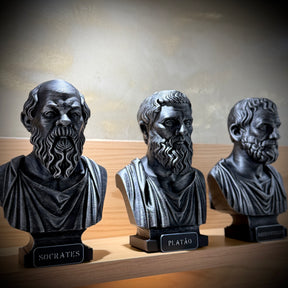 The Big Three – Kit 3 Bustos  Sócrates, Platão & Aristóteles Premium Decorativo  de Luxo pintado a mão, Pronta entrega