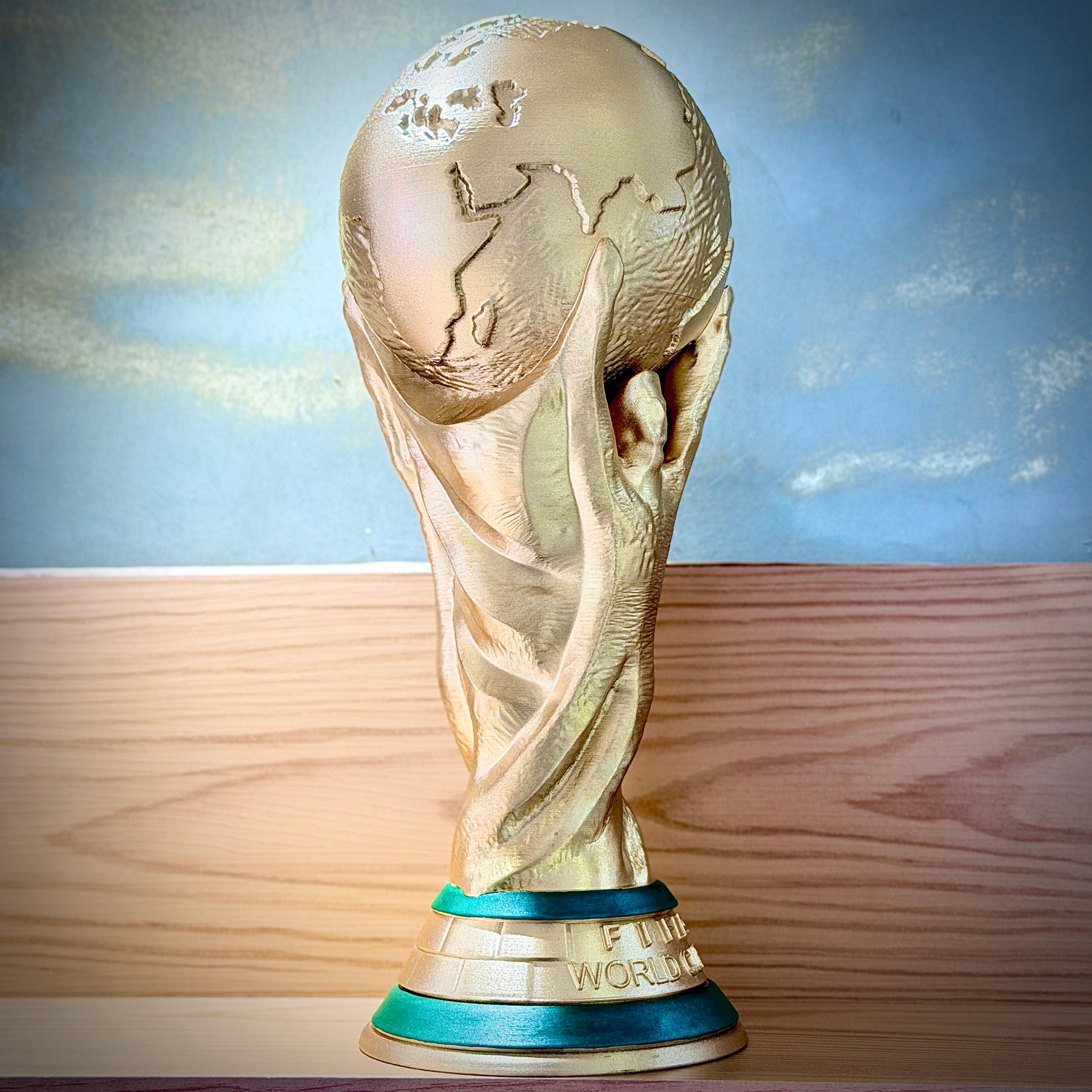 The Hexa Legacy – (Taça da Copa Tamanho Real ) Obra de Arte Decorativa Premium, pintada à mão Pronta entrega