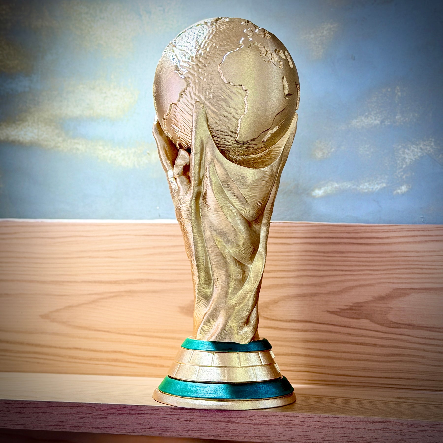 The Hexa Legacy – (Taça da Copa Tamanho Real ) Obra de Arte Decorativa Premium, pintada à mão Pronta entrega