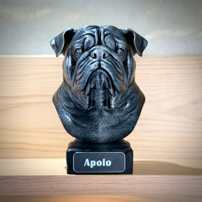 The Real love Bust🐶❤️ ( busto pet nome personalizado) Arte Premium Decorativa  de Luxo Pintada a Mão