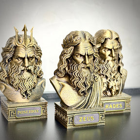 The Olympian gods – Kit 3 Bustos  Zeus, Poseidon & Hades Premium Decorativo  de Luxo pintado a mão, Pronta entrega