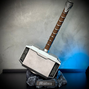 Martelo do Thor  Mjolnir Thor (Tamanho Real de Luxo) Com Base Colecionável Decoração de Luxo Pronta Entrega