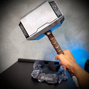 Martelo do Thor  Mjolnir Thor (Tamanho Real de Luxo) Com Base Colecionável Decoração de Luxo Pronta Entrega