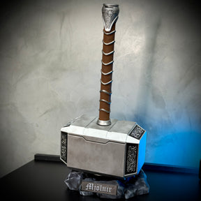 Martelo do Thor  Mjolnir Thor (Tamanho Real de Luxo) Com Base Colecionável Decoração de Luxo Pronta Entrega