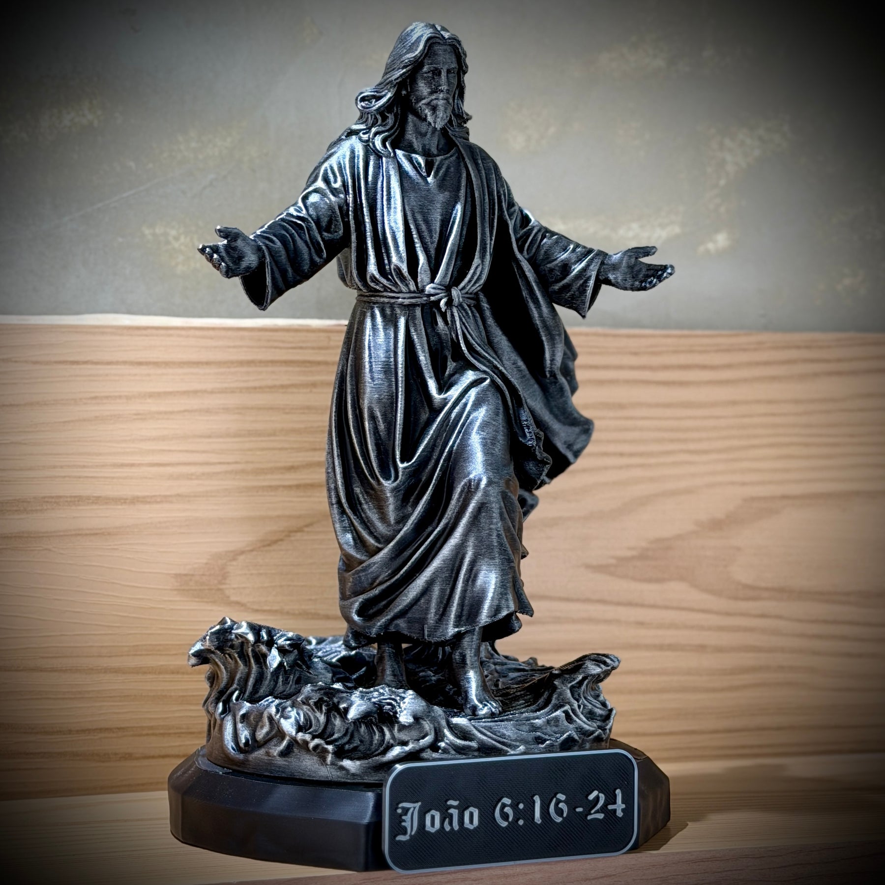 Jesus Walk on Water– ( Figure de luxo Jesus andando nas águas) Premium Decorativo  de Luxo pintado a mão, Pronta entrega ORIGINAL.