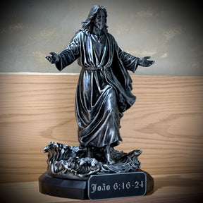 Jesus Walk on Water– ( Figure de luxo Jesus andando nas águas) Premium Decorativo  de Luxo pintado a mão, Pronta entrega ORIGINAL.