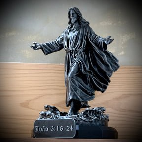 Jesus Walk on Water– ( Figure de luxo Jesus andando nas águas) Premium Decorativo  de Luxo pintado a mão, Pronta entrega ORIGINAL.