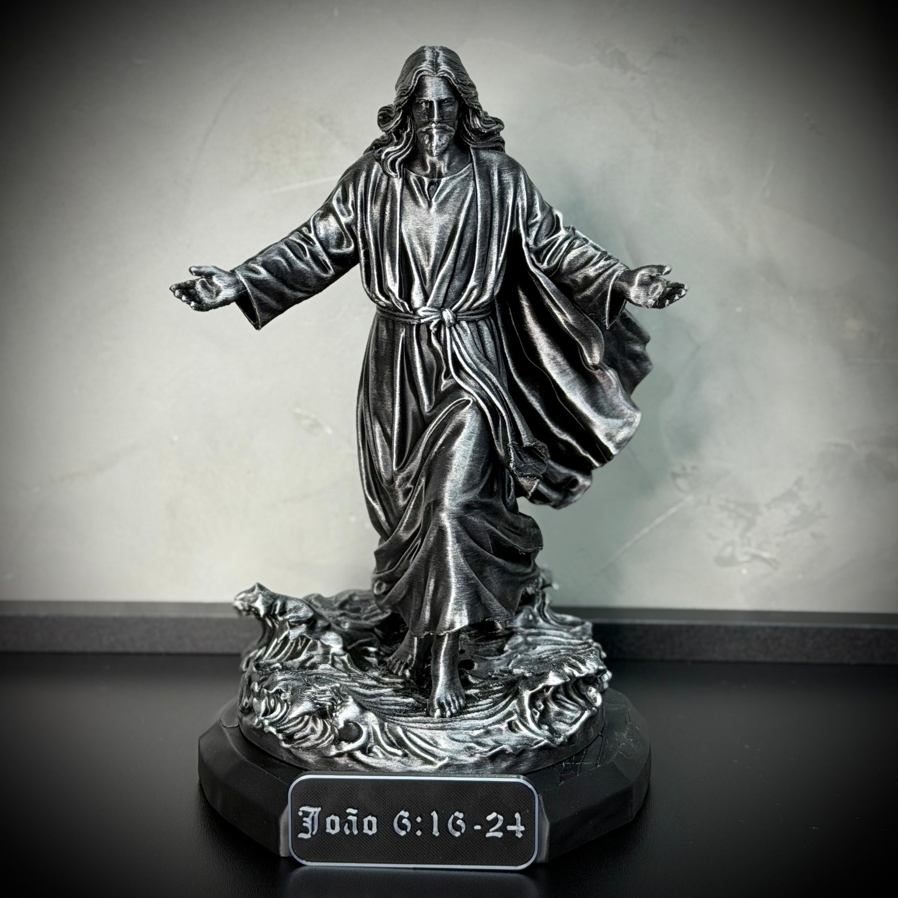 Jesus Walk on Water– ( Figure de luxo Jesus andando nas águas) Premium Decorativo  de Luxo pintado a mão, Pronta entrega ORIGINAL.