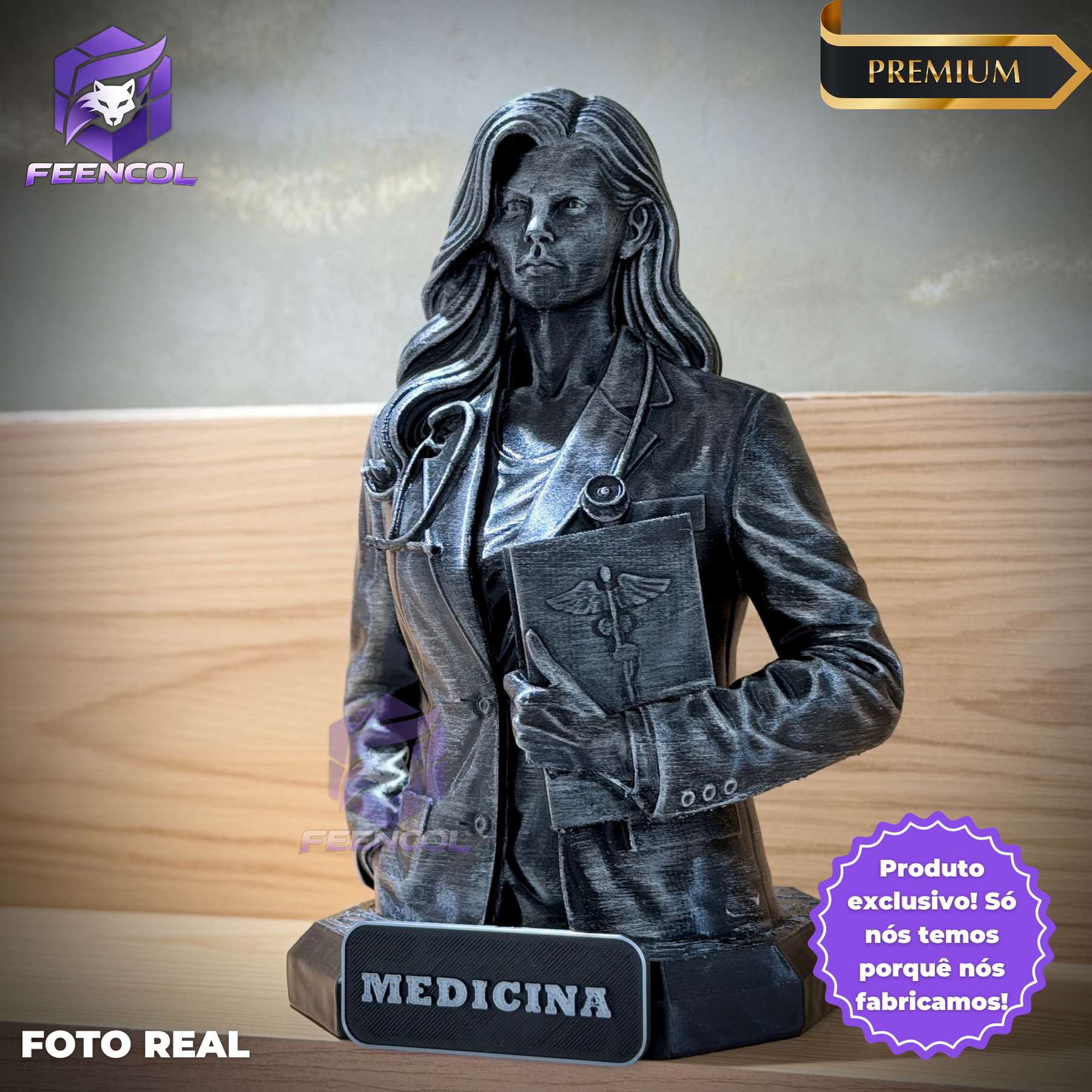 The Medicine Legacy ( Figure decorativa Profissoes: Medicina)  Premium Decorativo  de Luxo pintado a mão, Pronta entrega