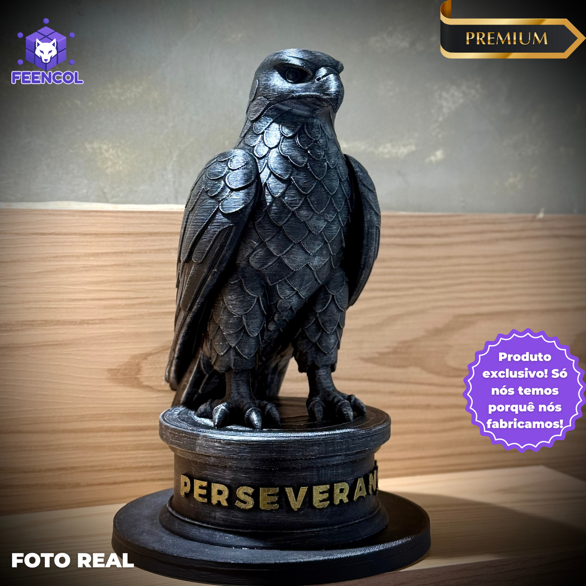 The eagle of perseverance – ( Figure Aguia da Perseverança) Premium Decorativo  de Luxo pintado a mão, Pronta entrega