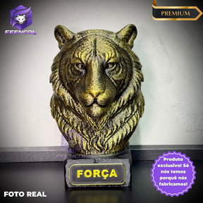 Kit 3 Bustos Premium Decorativos Aguia Foco, Tigre Força, Leão Fé, de Luxo pintados a mão, Pronta entrega