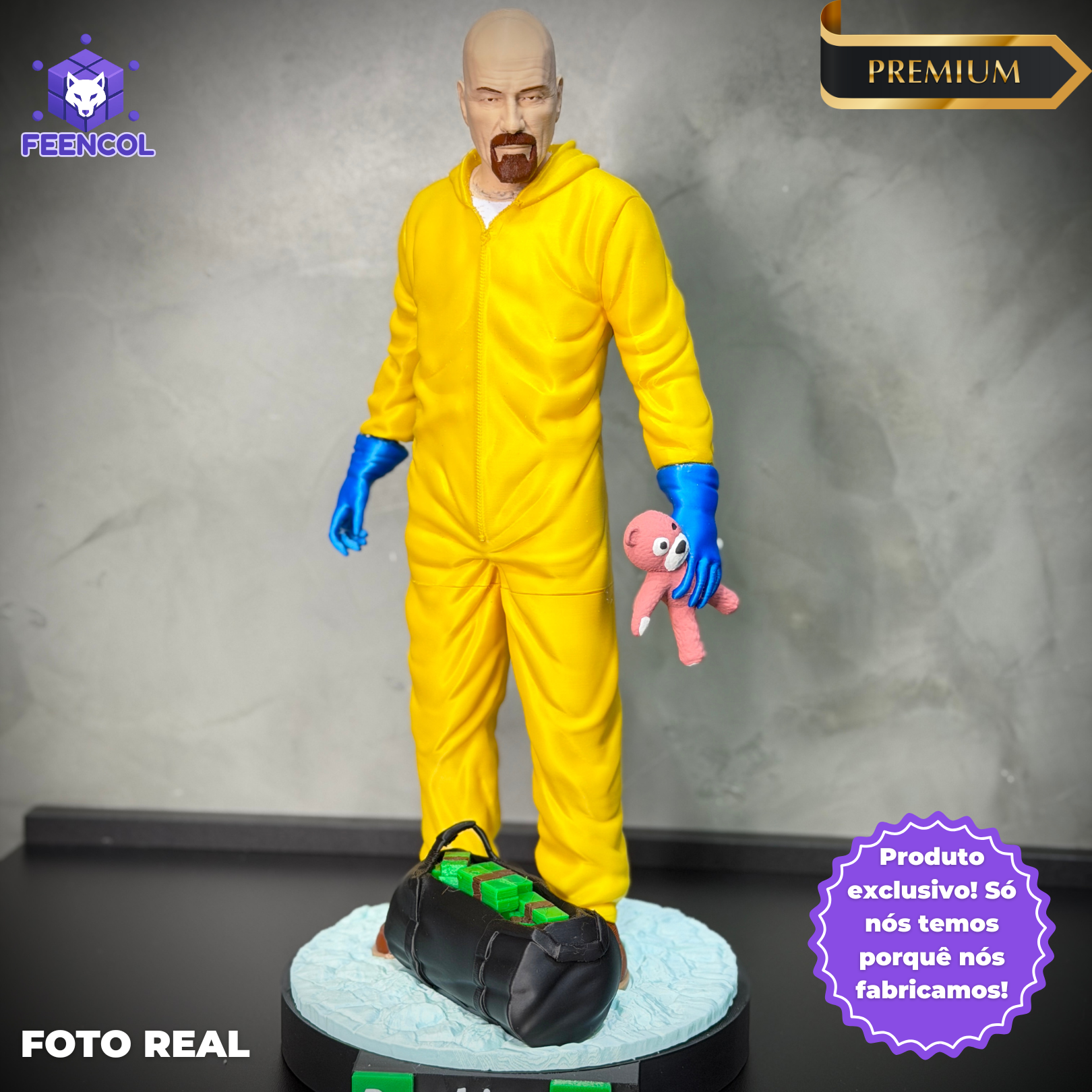 The Breaking Man – ( Figure Walter White Breaking Bad) Premium Decorativo  de Luxo pintado a mão, robusto  Pronta entrega