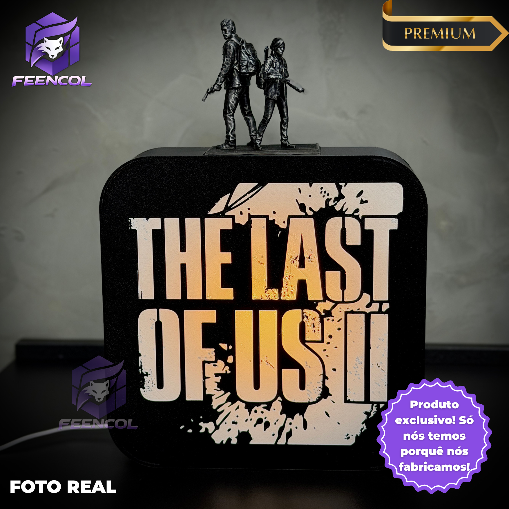 The Last Light (Luminária Action Figure LED The Last of Us ) Premium de Luxo a mão, Pronta entrega